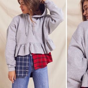 ISO urban renewal recycled peplum hoodie sweatshir